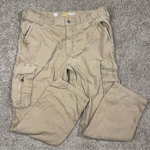Carhartt Relaxed Fit Cargo Pants G Force Khaki Tan Men’s Size 38 x 32 Work